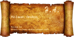 Holman Andos névjegykártya